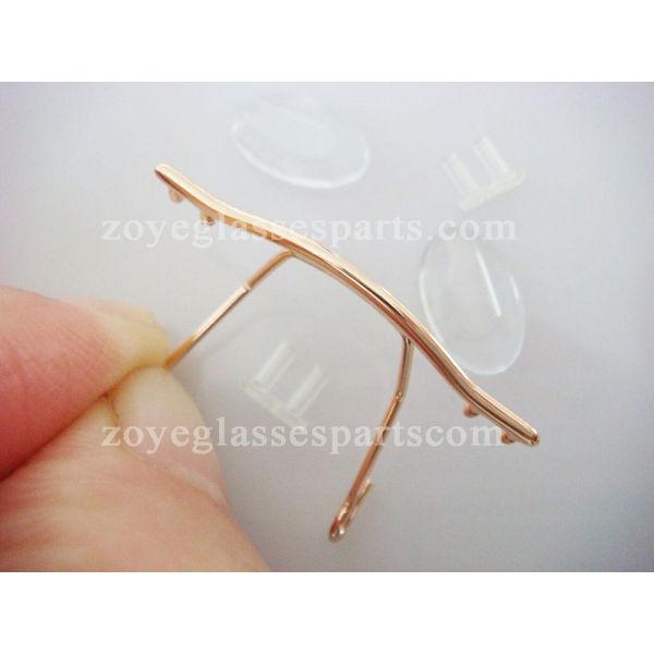 clip on bridge for rimless eyewear with nose pads