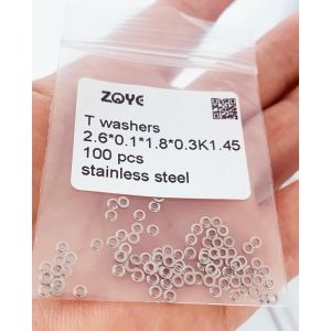 T washers stainless steel for eyeglass hinges 2.6*0.4*K1.45 