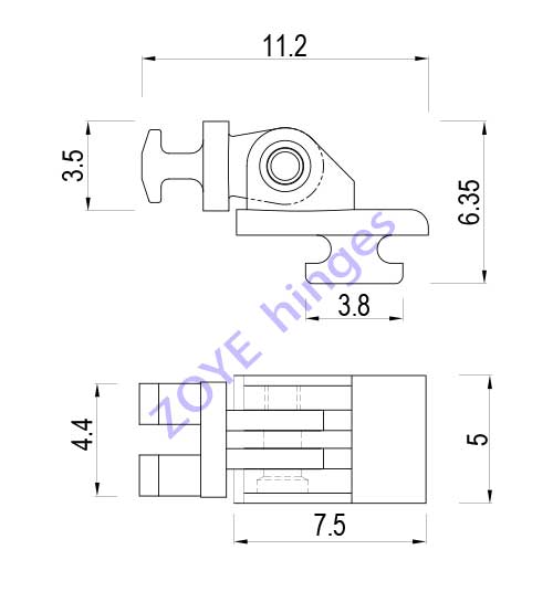 5.0mm five barrel hinges for top plastic sunglasses