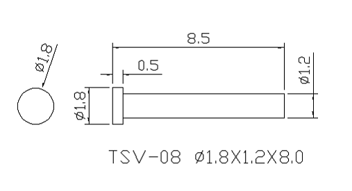 metal pin 1.2*8.0mm for eyeglass hinges mounting