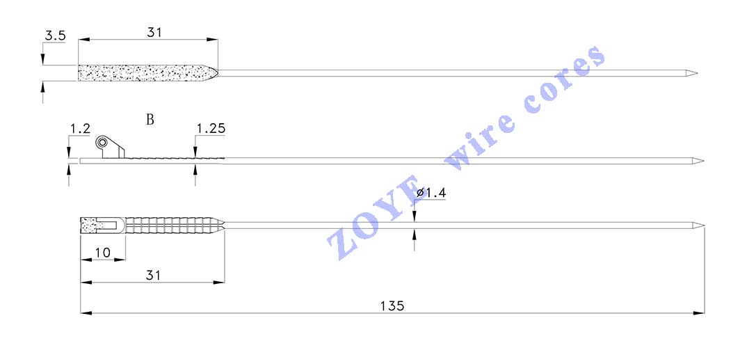 135mm wire cores for plastic eyeglass frame