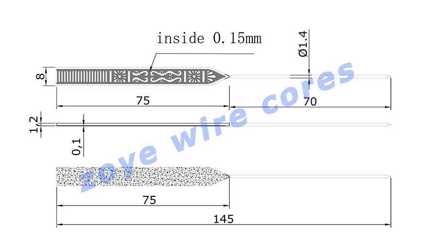 8mm wire cores for top brand plastic frames 145mm